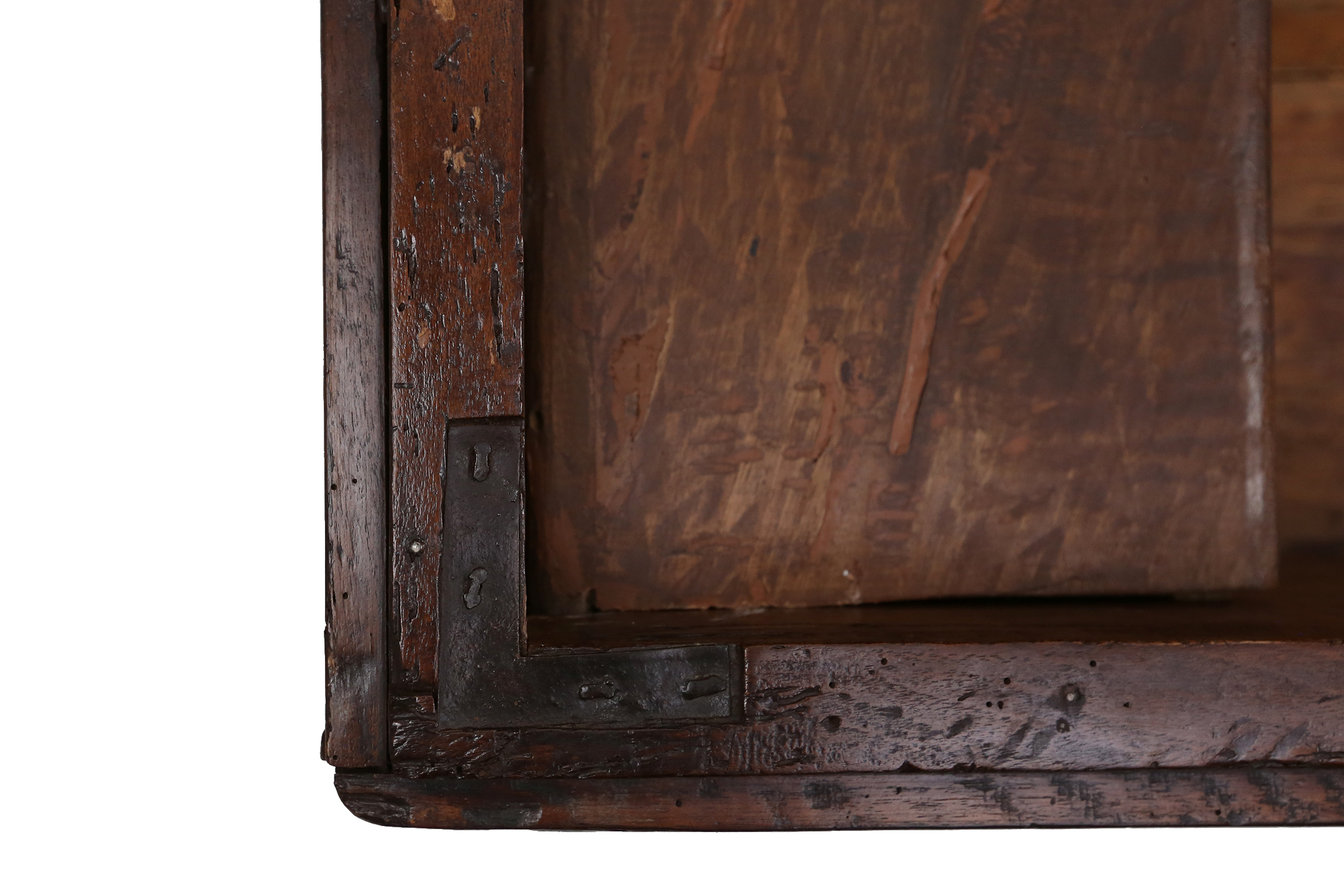 Antique French oak chest linen trunk 1800thumbnail